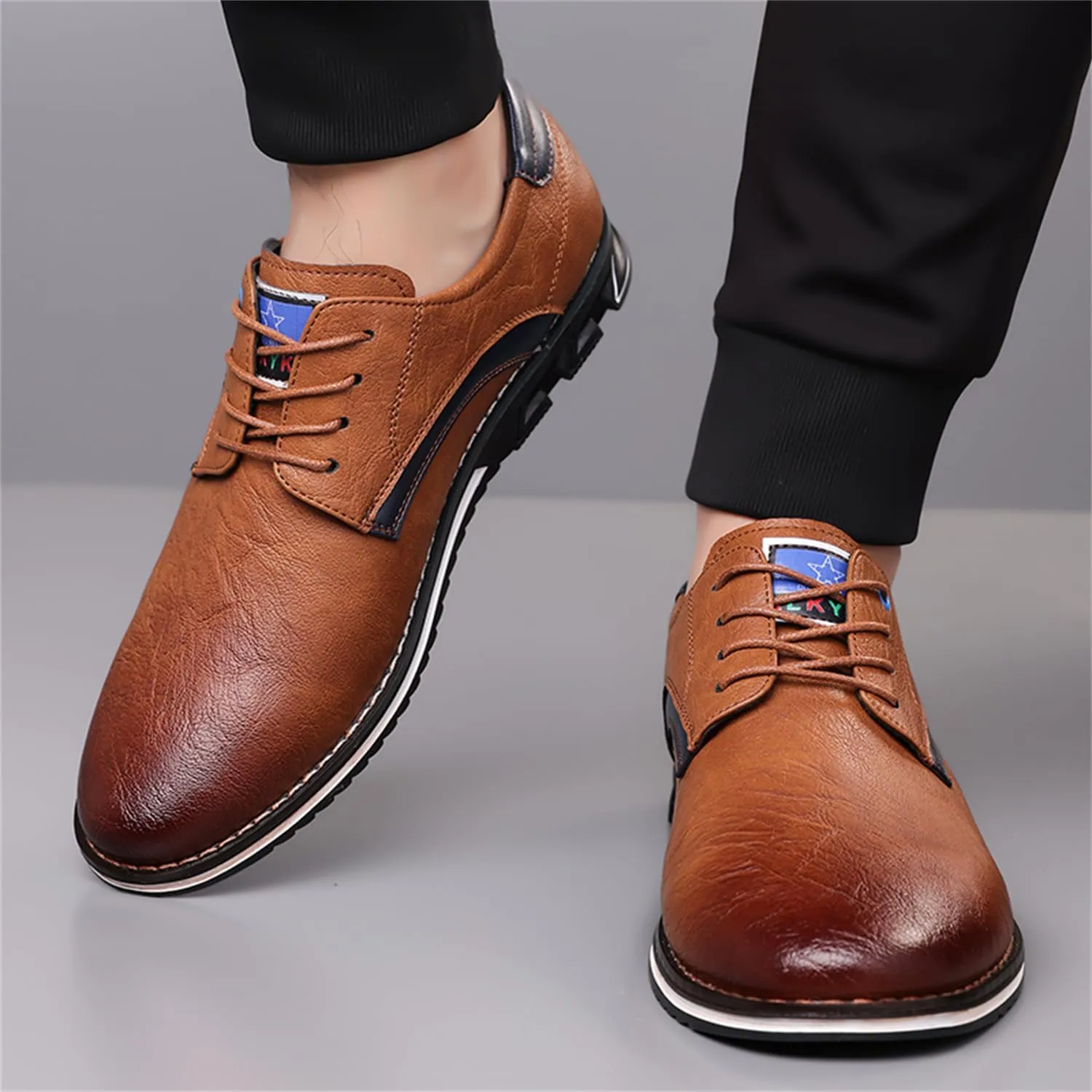 Men's Oxford Casual Dress Shoes Classic Tuxedo Lace-up Lightweight Formal Loafers