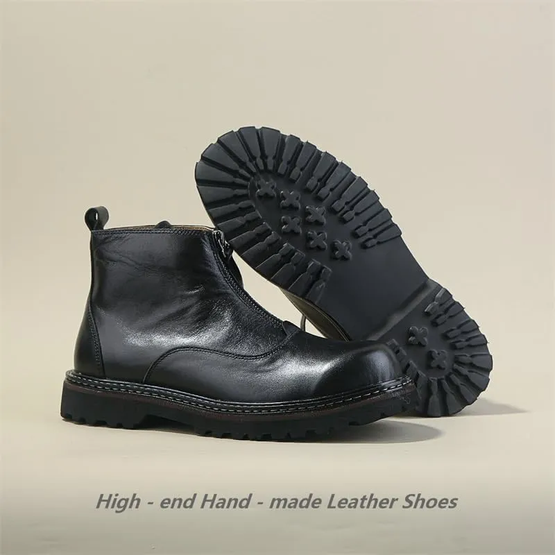 Men's -Pedal Lace-up Anti-Suede Stitching Design Loafers Thick-Soled Board Shoes Non-Slip and Wear-Resistant Suitable for Business Offices