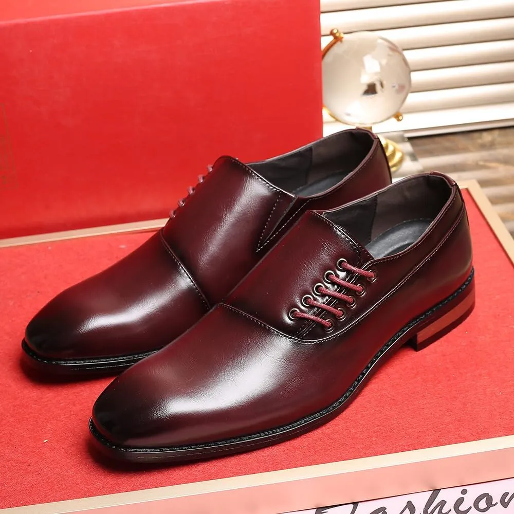 Men's Premium Leather Dress Shoes - Oxford Style Monk Strap Wingtip Formal Footwear for Gentlemen Slip on Loafers