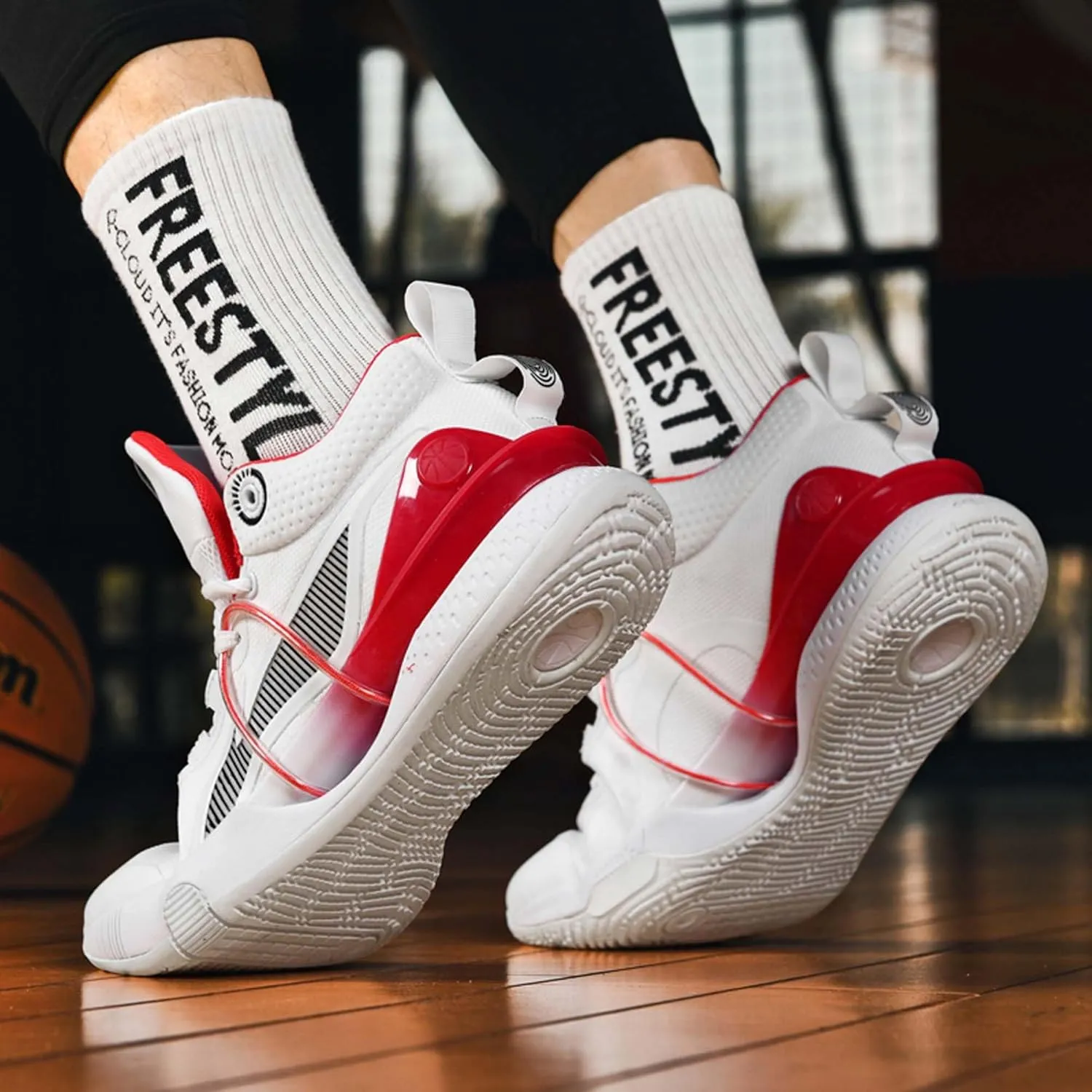 Men's Professional High Top Basketball Sneakers Women's Non-Slip Breathable Indoor and Outdoor Fitness Tennis Running Shoes Outdoor Casual Walking Shoes Teenager Fashion Sneakers