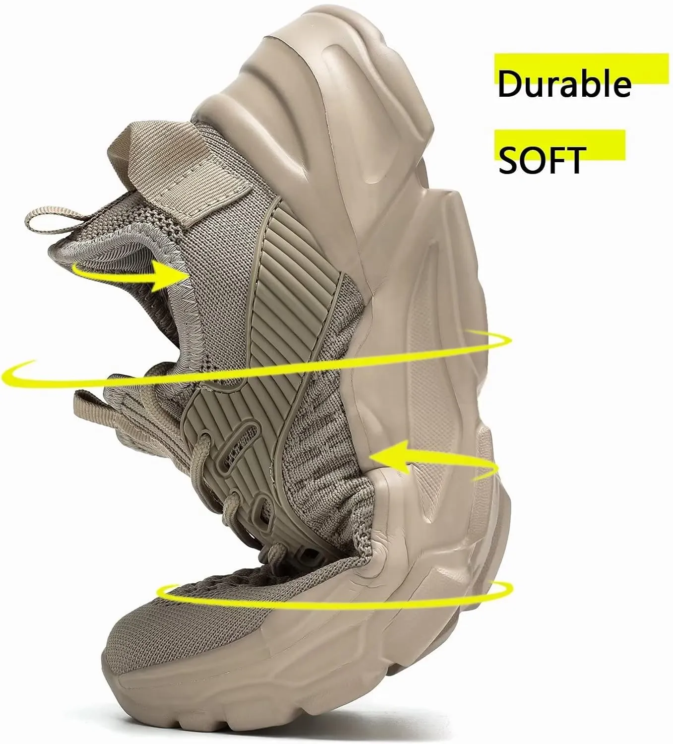 Men's Running Shoes, Non Slip, Breathable, Lightweight Fashion Sneakers, Slip Resistant Athletic Sports Walking Gym Work Shoes