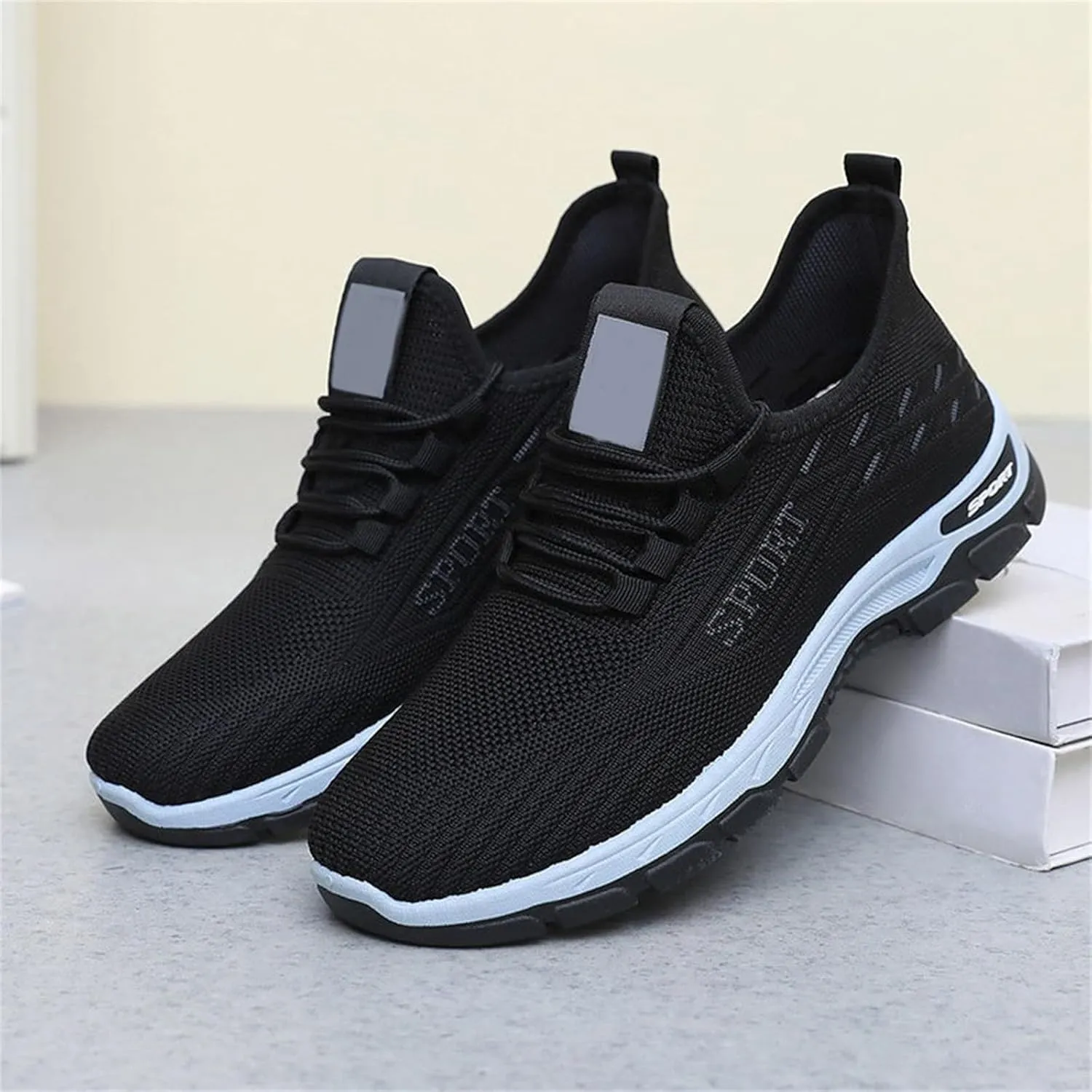 Mens Running Walking Sneakers Tennis Mesh Breathable Slip on Trendy Sport Workout Gym Shoes Athletic Lightweight Shoes