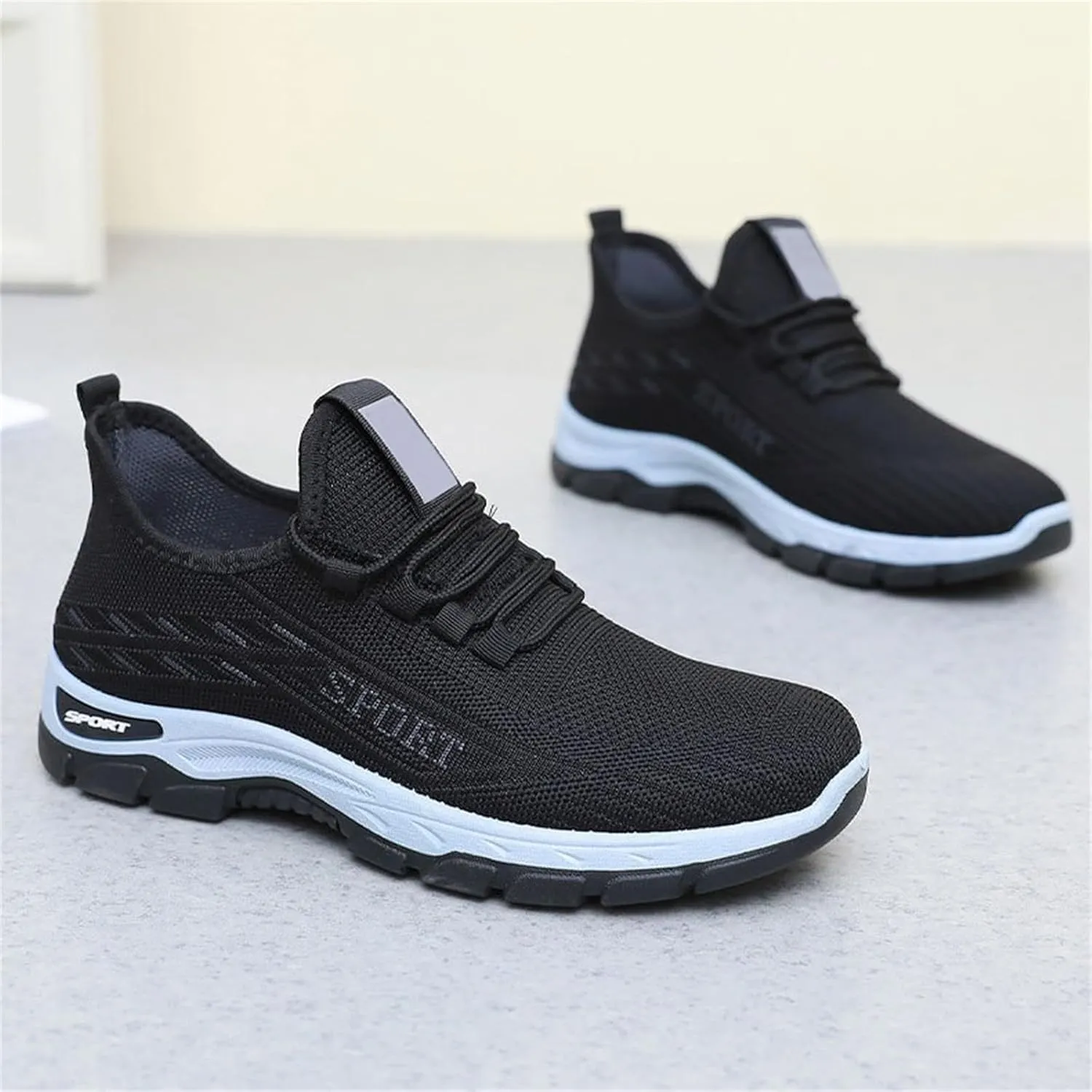 Mens Running Walking Sneakers Tennis Mesh Breathable Slip on Trendy Sport Workout Gym Shoes Athletic Lightweight Shoes