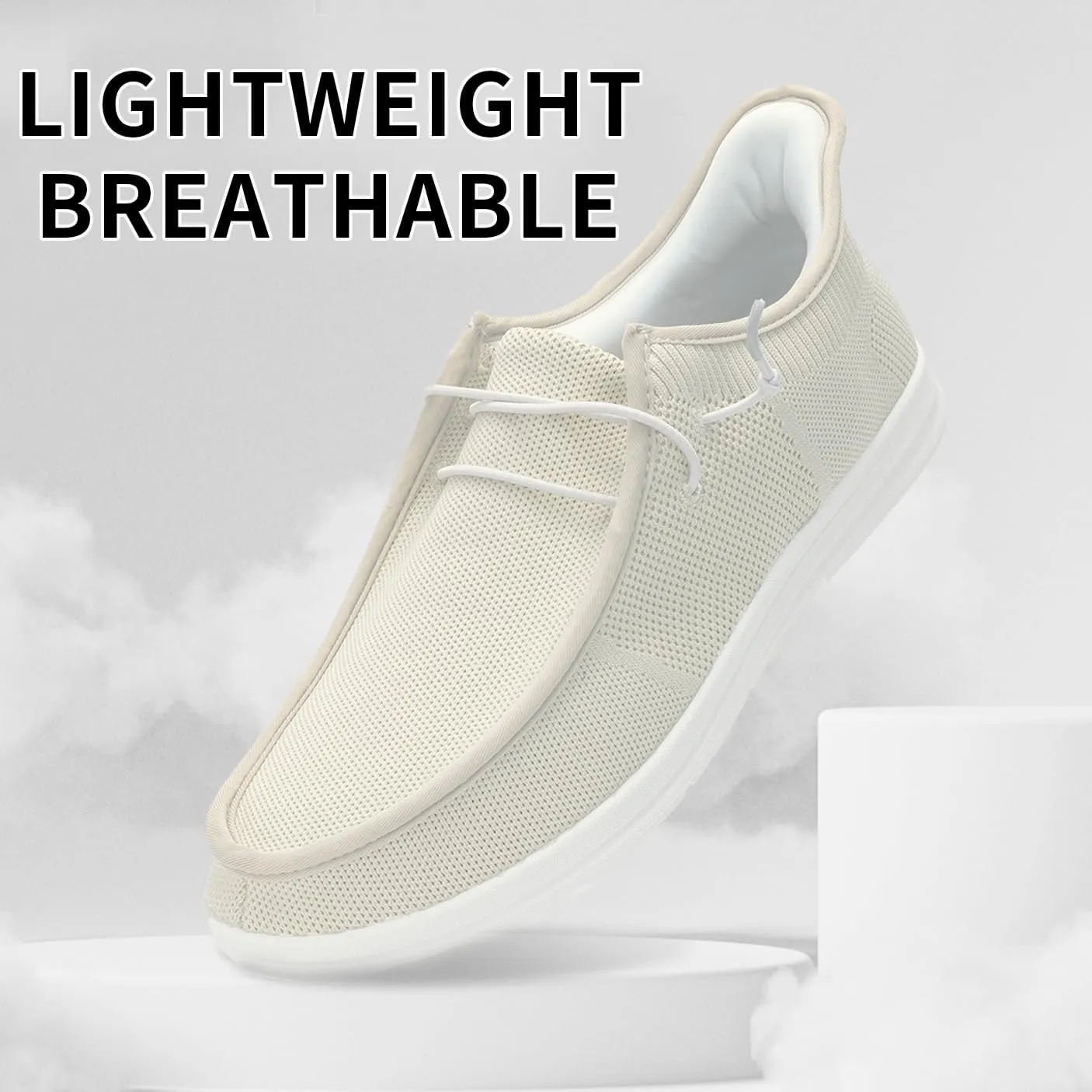 Men's Slip On Casual Shoes Arch Support Waking Loafers Non Slip Fashion Canvas Driving Boat Shoes Size 8-13