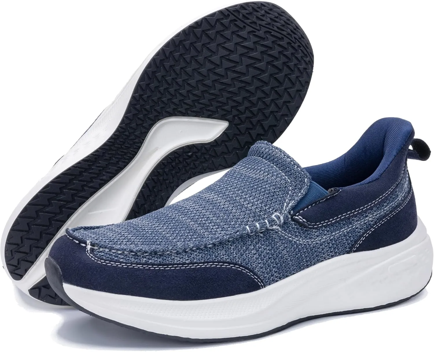 Mens Slip-on Loafers Arch Support Orthotic Walking Shoes Plantar Fasciitis Soft Soles for Comfortable Indoor and Outdoor Home Shoes Casual and Lightweight Breathable Wide with Supportive Insoles