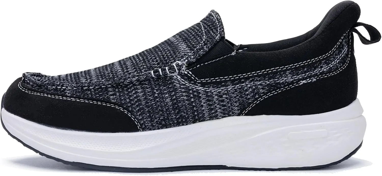 Mens Slip-on Loafers Arch Support Orthotic Walking Shoes Plantar Fasciitis Soft Soles for Comfortable Indoor and Outdoor Home Shoes Casual and Lightweight Breathable Wide with Supportive Insoles
