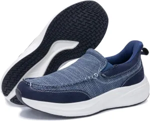 Mens Slip-on Loafers Arch Support Orthotic Walking Shoes Plantar Fasciitis Soft Soles for Comfortable Indoor and Outdoor Home Shoes Casual and Lightweight Breathable Wide with Supportive Insoles