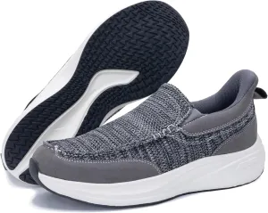 Mens Slip-on Loafers Arch Support Orthotic Walking Shoes Plantar Fasciitis Soft Soles for Comfortable Indoor and Outdoor Home Shoes Casual and Lightweight Breathable Wide with Supportive Insoles