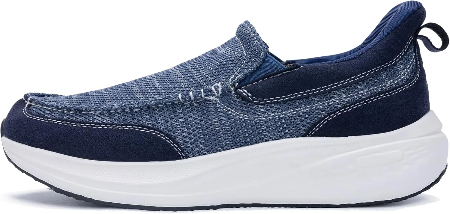 Mens Slip-on Loafers Arch Support Orthotic Walking Shoes Plantar Fasciitis Soft Soles for Comfortable Indoor and Outdoor Home Shoes Casual and Lightweight Breathable Wide with Supportive Insoles