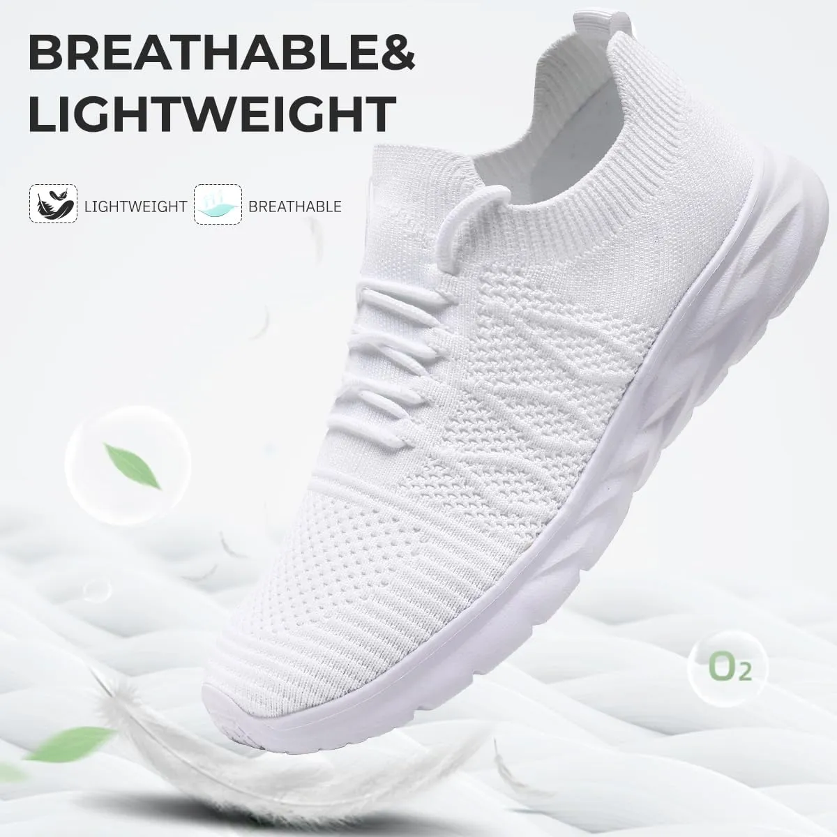 Mens Slip On Running Sneakers Walking Trainers Athletic Gym Fitness Sport Shoes Non Slip Breathable Mesh Workout Fashion Breathable Comfortable