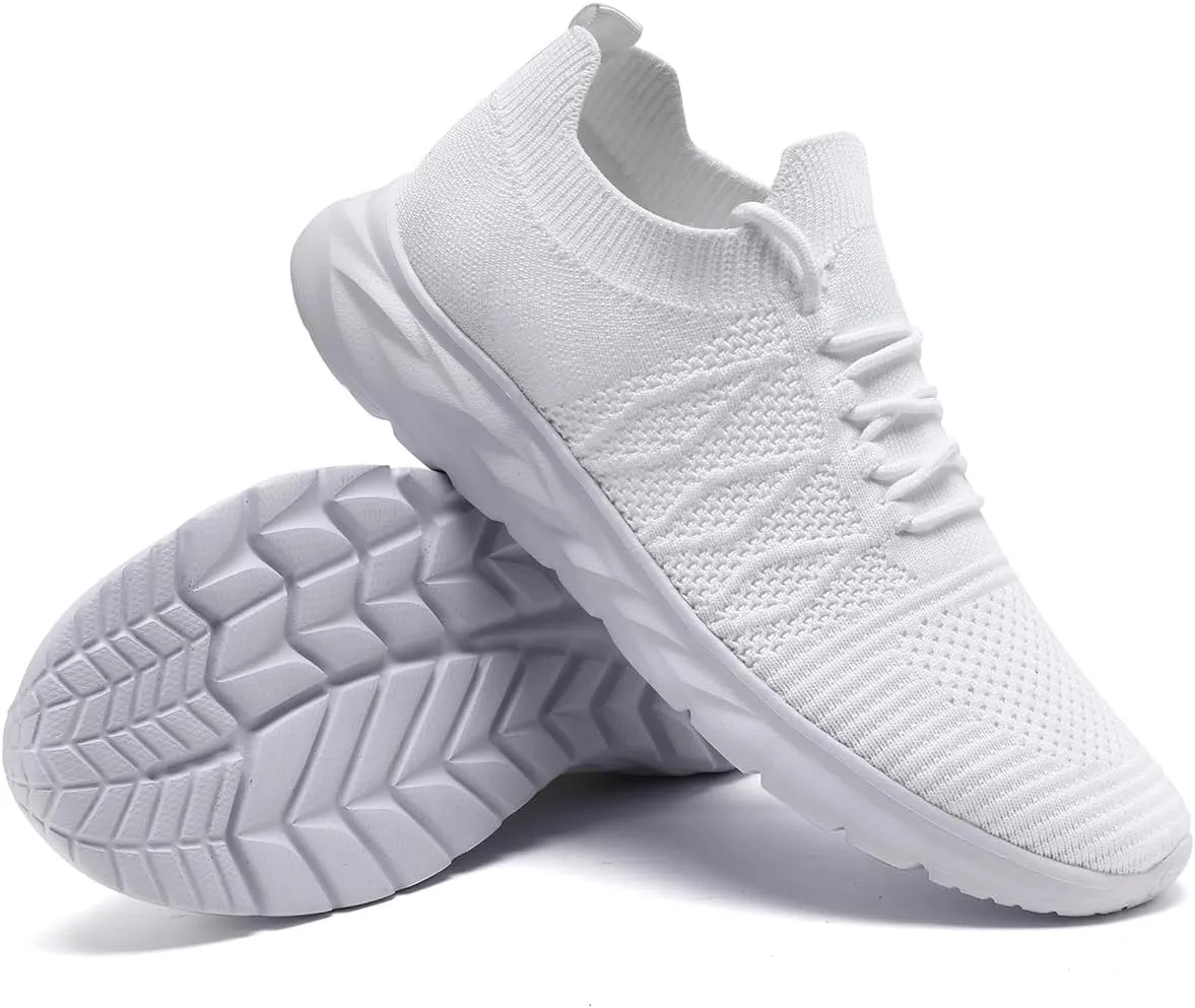 Mens Slip On Running Sneakers Walking Trainers Athletic Gym Fitness Sport Shoes Non Slip Breathable Mesh Workout Fashion Breathable Comfortable