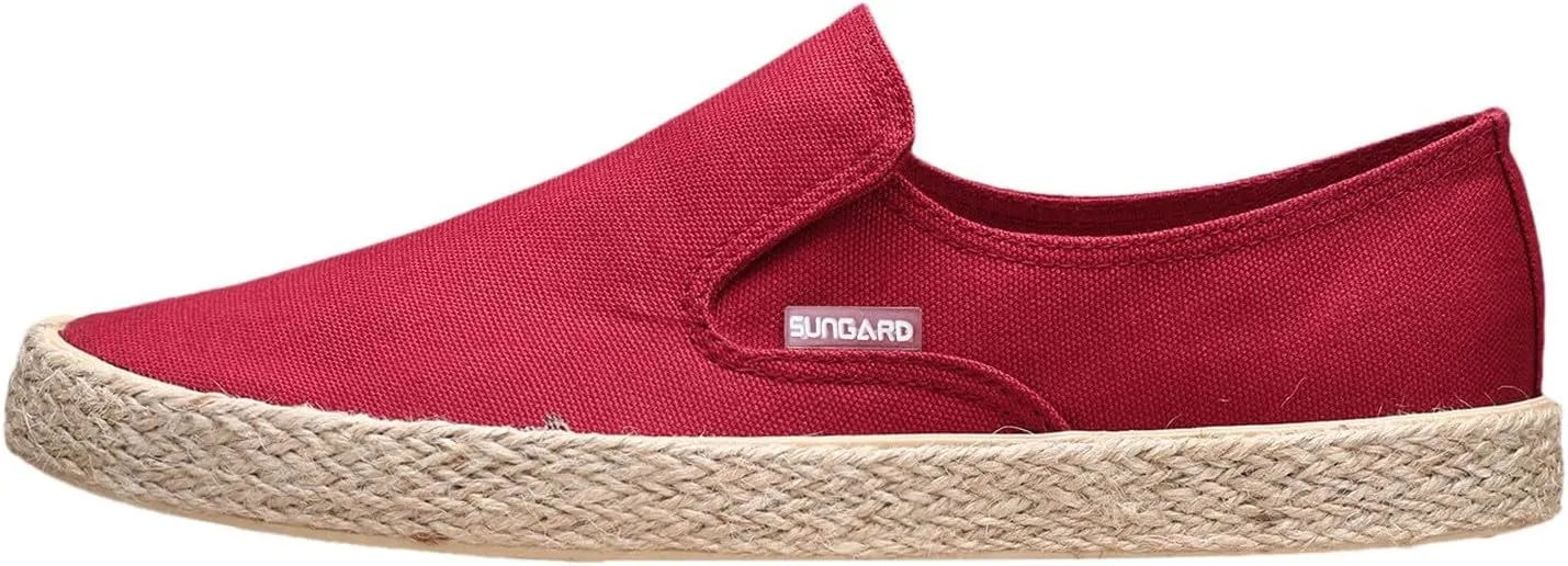 Mens Slip On Sneakers Comfortable Wide Width Espadrilles Casual Sneakers Breathable Lightweight Canvas Sport Shoes Flat Walking Shoes