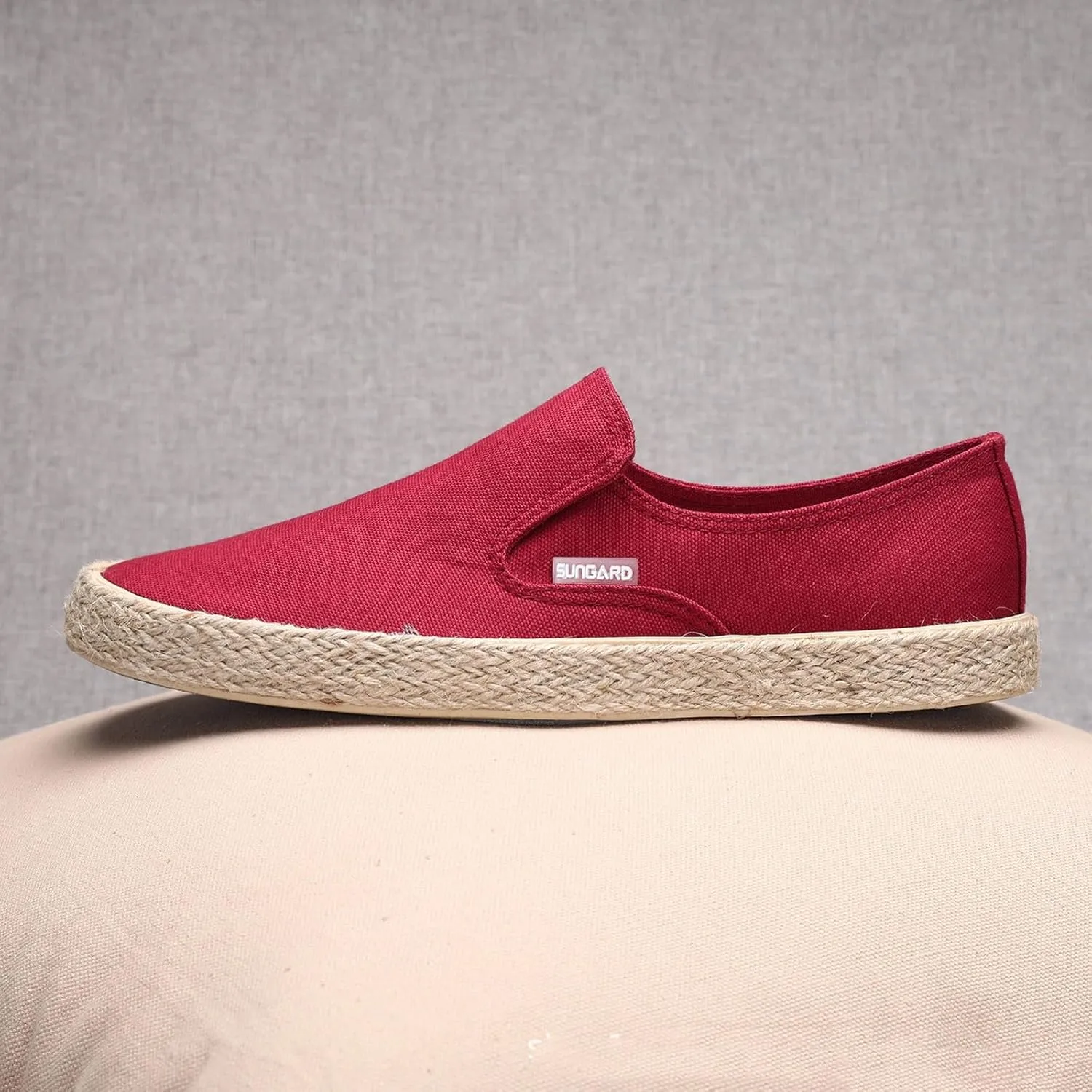Mens Slip On Sneakers Comfortable Wide Width Espadrilles Casual Sneakers Breathable Lightweight Canvas Sport Shoes Flat Walking Shoes