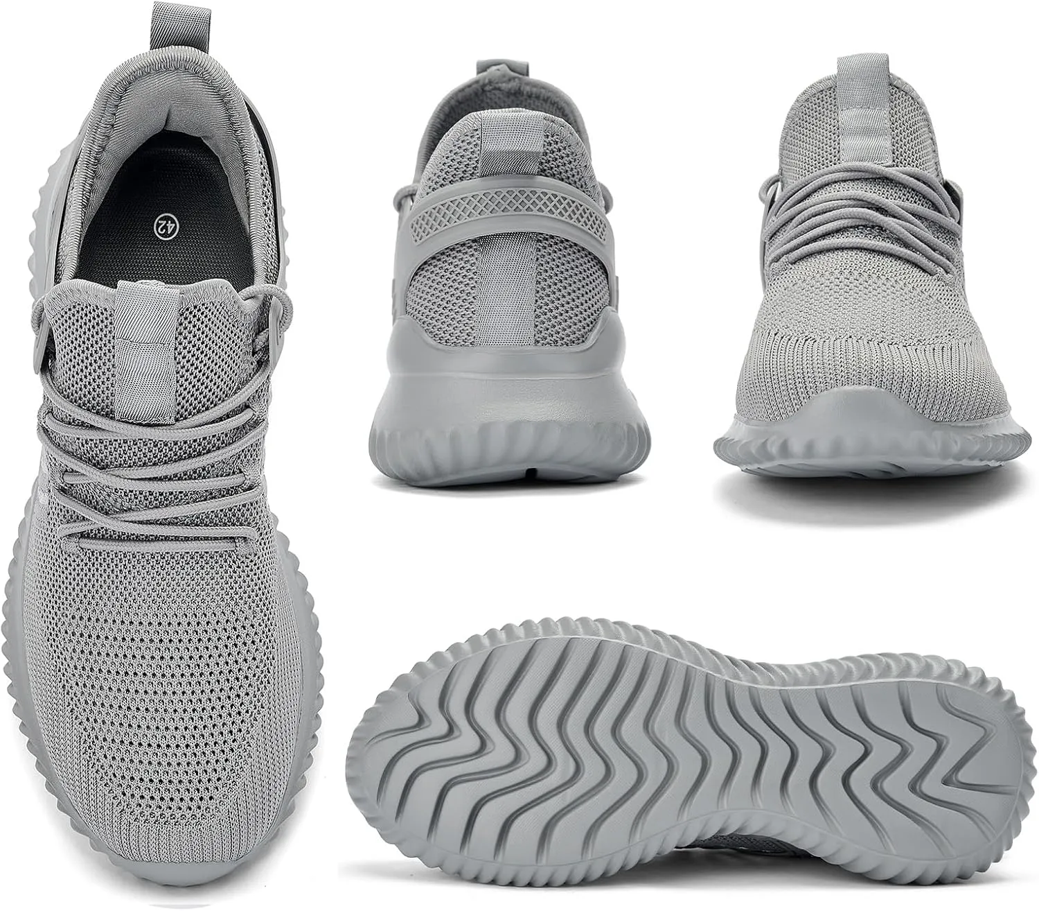 Mens Sneakers Tennis Shoes - Slip on Memory Foam Walking Shoes for Athletic Running Workout Gym Jogging Indoor Outdoor Lightweight Breathable Casual Sneakers
