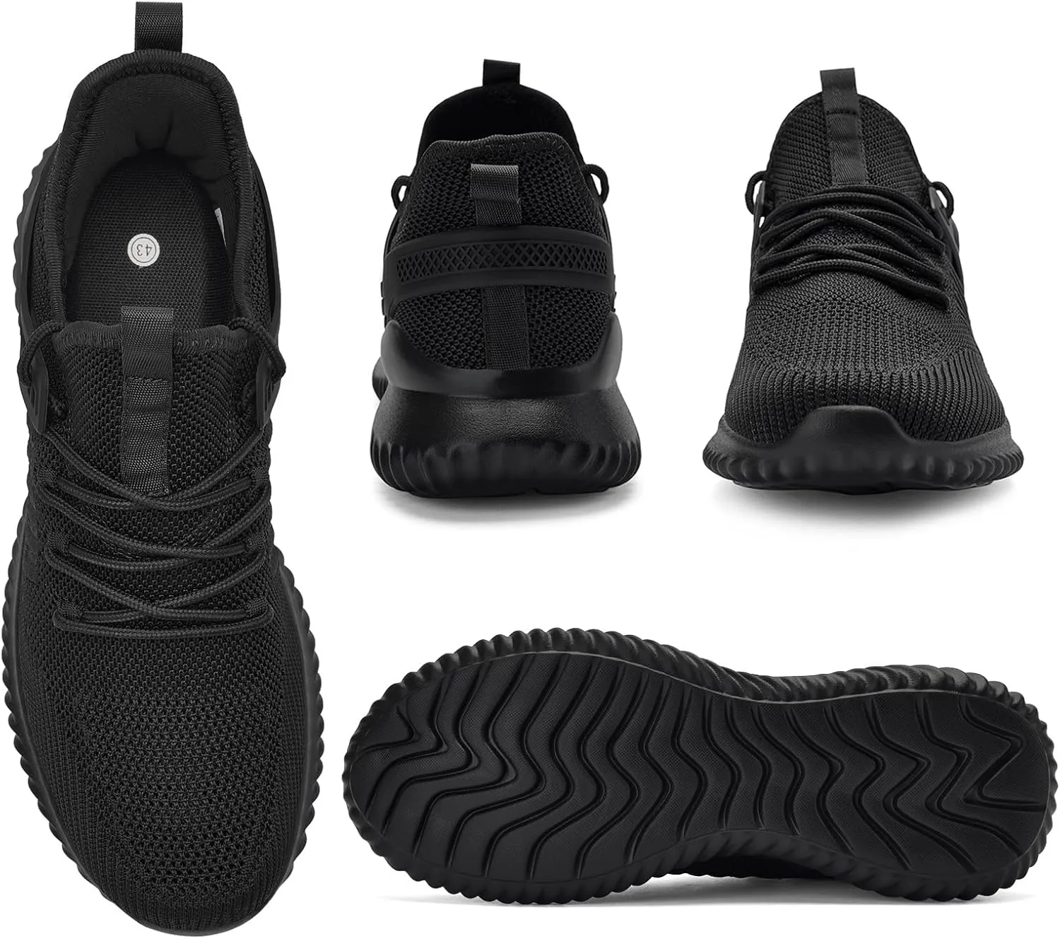 Mens Sneakers Tennis Shoes - Slip on Memory Foam Walking Shoes for Athletic Running Workout Gym Jogging Indoor Outdoor Lightweight Breathable Casual Sneakers