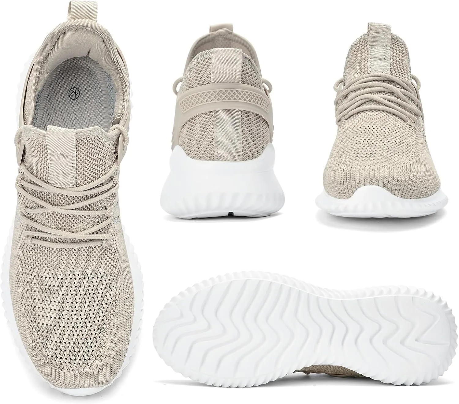 Mens Sneakers Tennis Shoes - Slip on Memory Foam Walking Shoes for Athletic Running Workout Gym Jogging Indoor Outdoor Lightweight Breathable Casual Sneakers