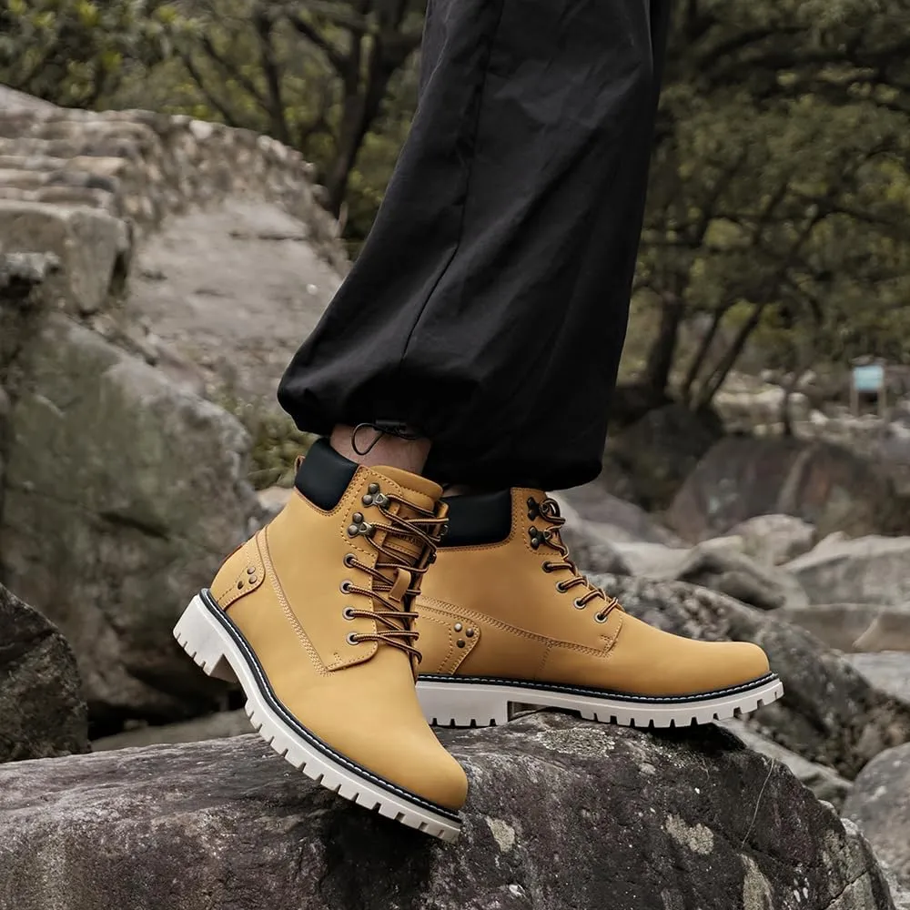Mens Snow Boots Fur Lined Hiking Boots Waterproof Anti-Slip Outdoor Climbing Shoes