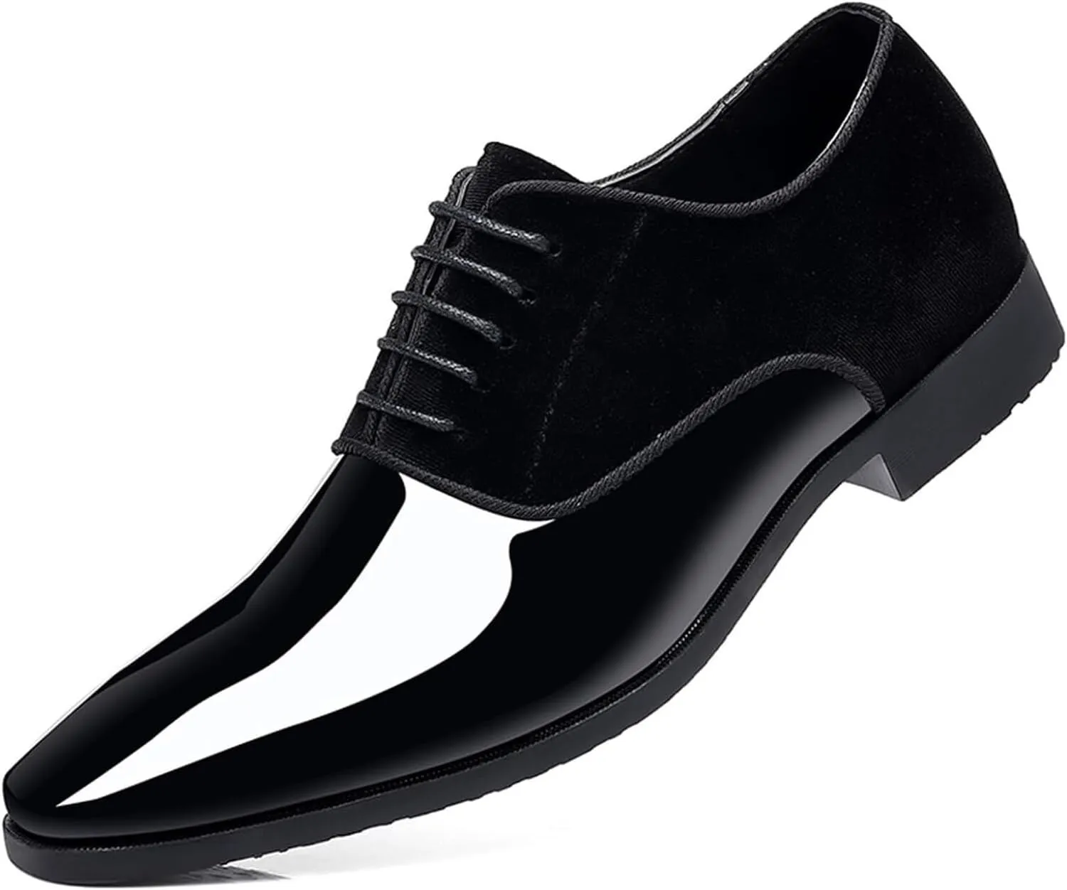 Men's Vintage High Gloss Dress Shoes Patent Leather Suede Oxford Formal Business Suit Tuxedo Shoes Men's Loafers