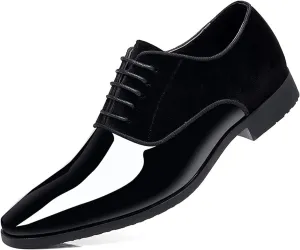 Men's Vintage High Gloss Dress Shoes Patent Leather Suede Oxford Formal Business Suit Tuxedo Shoes Men's Loafers