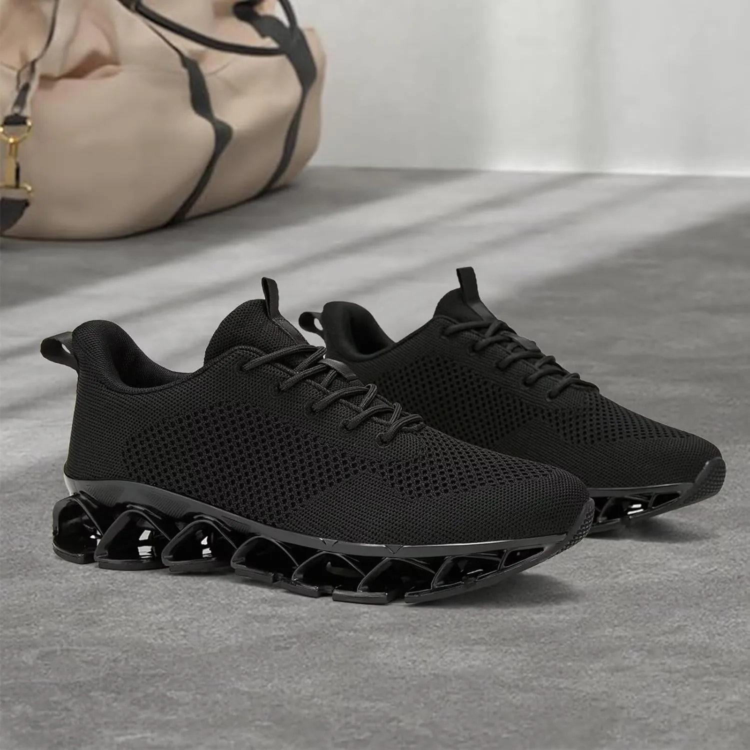 Mens Walking Shoes Blade Non Slip Fashion Sneakers Breathable Mesh Soft Sole Casual Athletic Running Sport Shoes