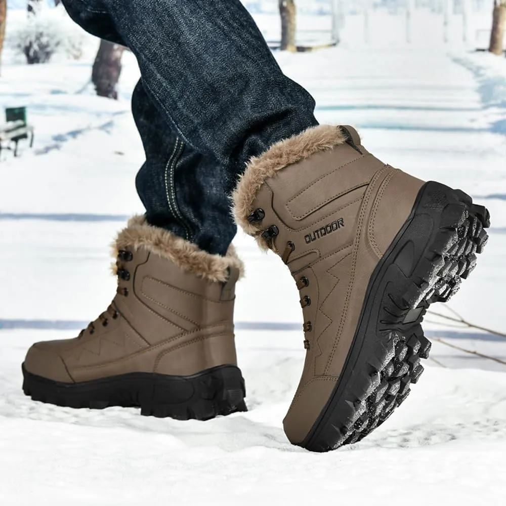 Men's Warm Snow Boots for Trekking: Comfort Winter Hiking Boots for Outdoor - Non Slip Cold Weather Shoes for Male
