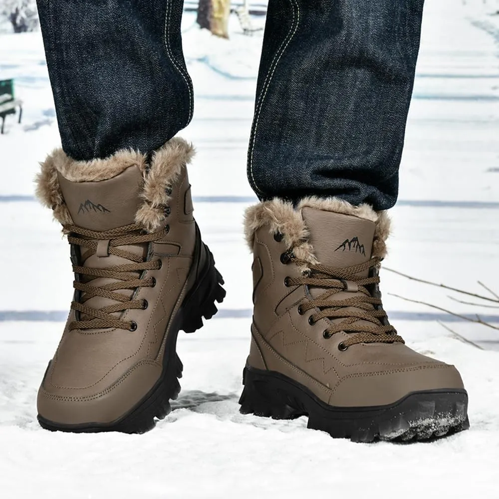 Men's Warm Snow Boots for Trekking: Comfort Winter Hiking Boots for Outdoor - Non Slip Cold Weather Shoes for Male