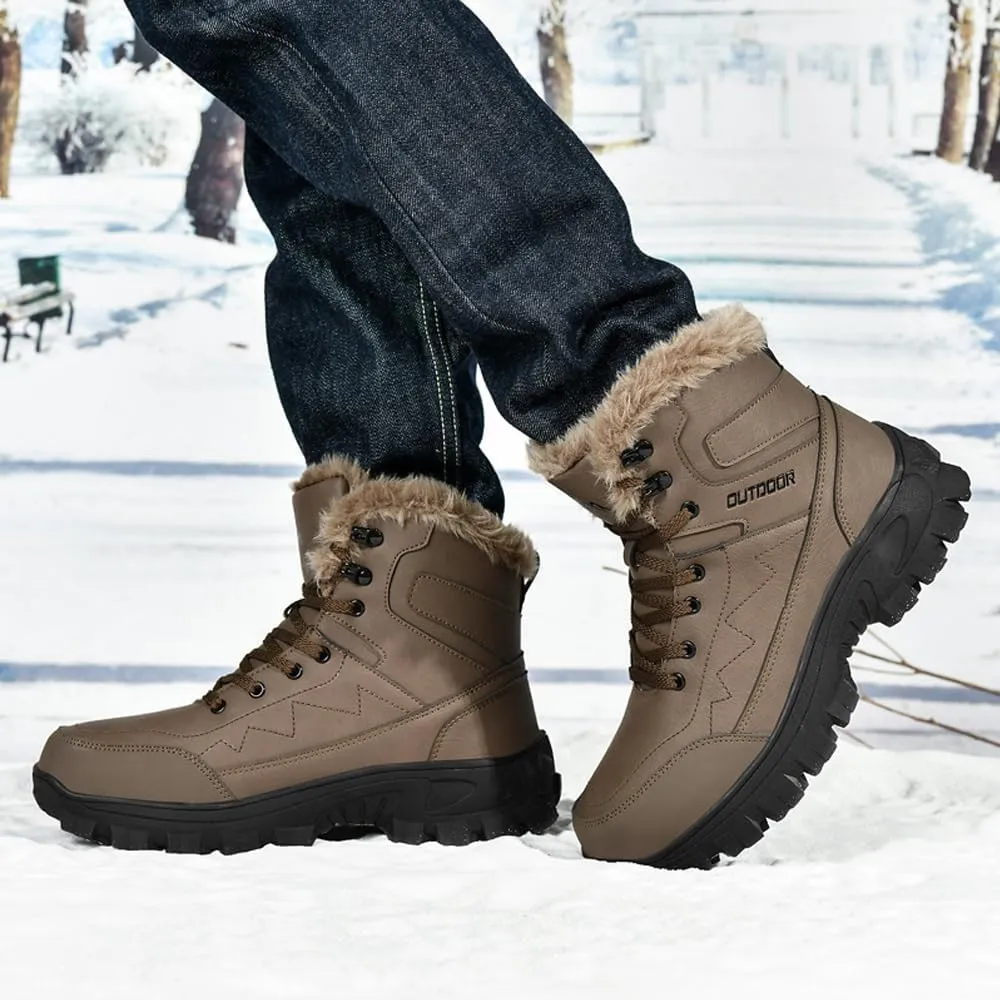 Men's Warm Snow Boots for Trekking: Comfort Winter Hiking Boots for Outdoor - Non Slip Cold Weather Shoes for Male