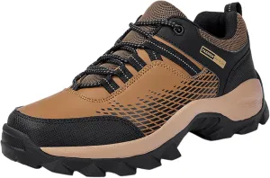 Men's Waterproof Hiking Shoes Breathable Non-Slip Sneakers Hike Trekking Trails Work Shoe Lightweight Low Top for Outdoor Trailing Trekking Walking