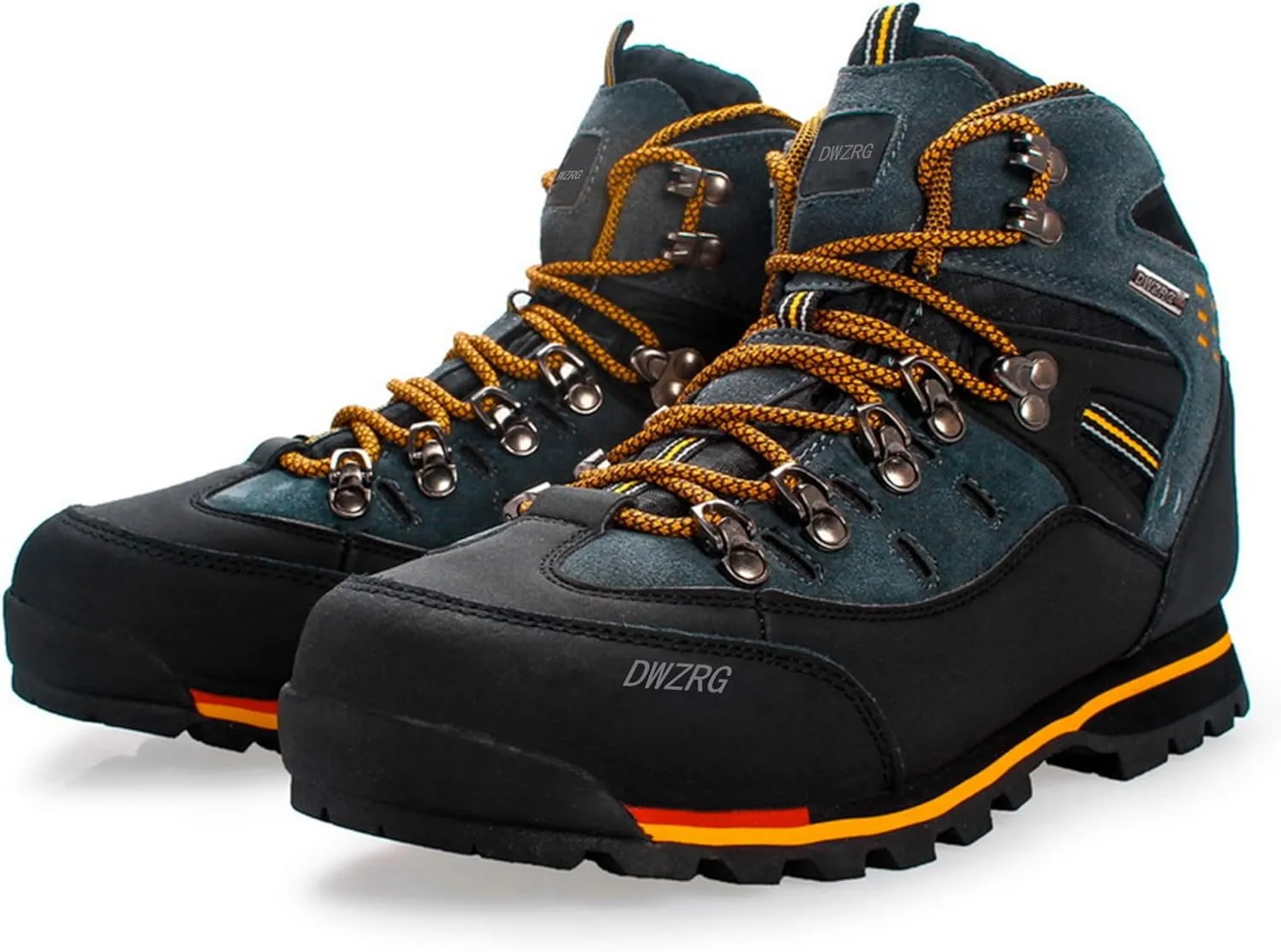 Men's Waterproof Leather mid Hiking Boots Outdoor Non-Slip Lightweight Trekking Sneakers