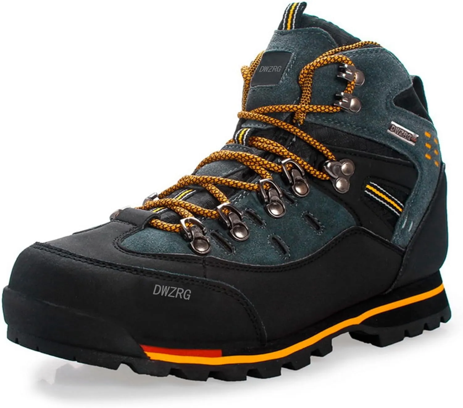 Men's Waterproof Leather mid Hiking Boots Outdoor Non-Slip Lightweight Trekking Sneakers
