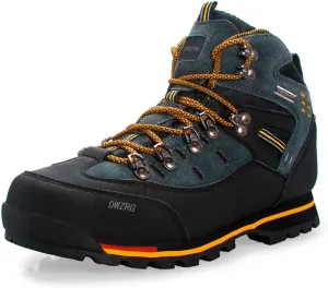 Men's Waterproof Leather mid Hiking Boots Outdoor Non-Slip Lightweight Trekking Sneakers
