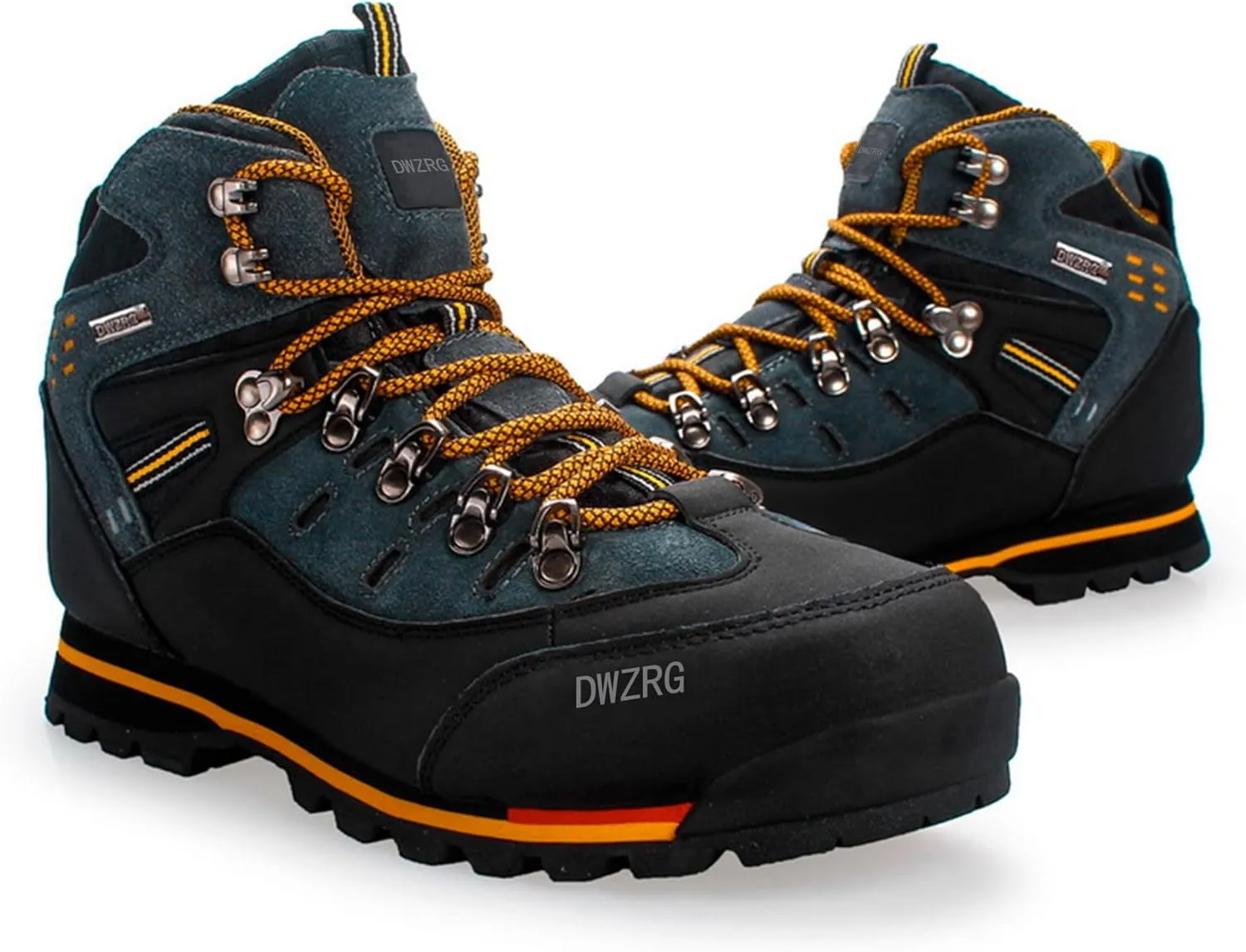 Men's Waterproof Leather mid Hiking Boots Outdoor Non-Slip Lightweight Trekking Sneakers