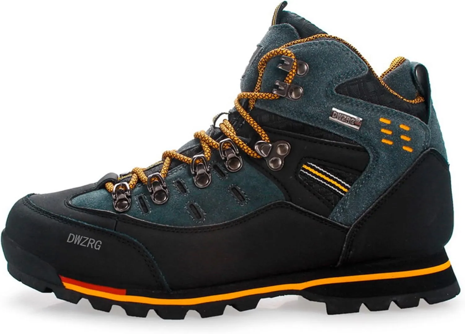 Men's Waterproof Leather mid Hiking Boots Outdoor Non-Slip Lightweight Trekking Sneakers