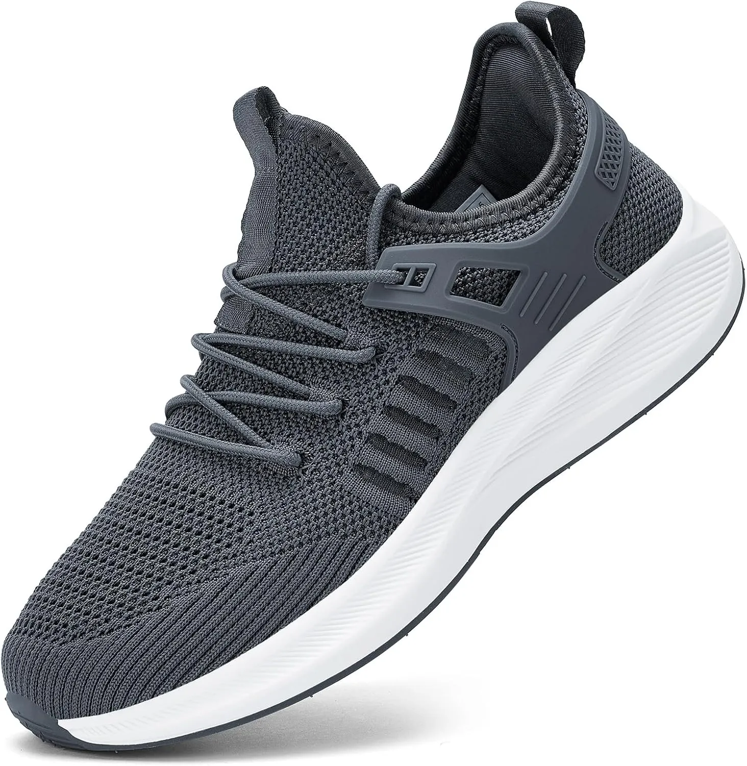 Mens Wide Running Shoes Walking Tennis Shoes Cushioning Wide Sneakers Slip On Sports Work Gym Outdoor Running Sneakers Comfort Lightweight