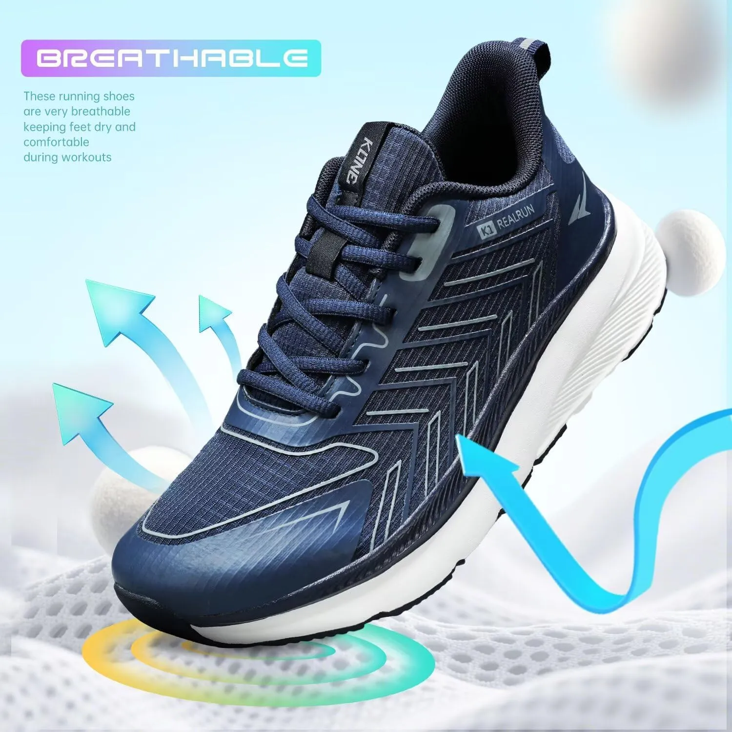 Mens Wide Walking Shoes Soft Sole Non Slip Running Comfortable Tennis Breathable Athletic Gym Workout Sport Sneakers