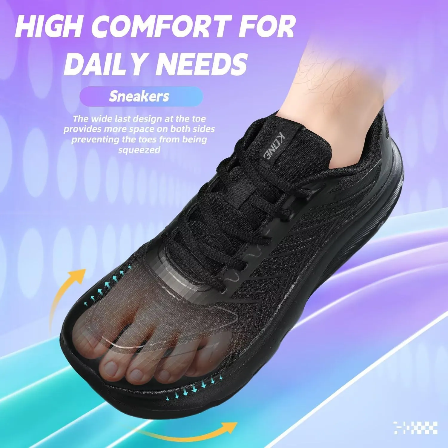 Mens Wide Walking Shoes Soft Sole Non Slip Running Comfortable Tennis Breathable Athletic Gym Workout Sport Sneakers