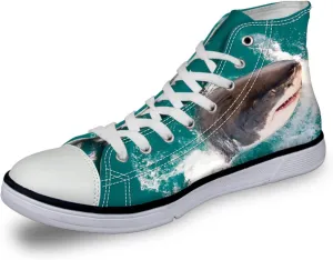 Micoklinlin Canvas Shoes for Women Teens High Top Canvas Sneakers Cute Animal Print Lightweight Girls Casual Walking Shoes