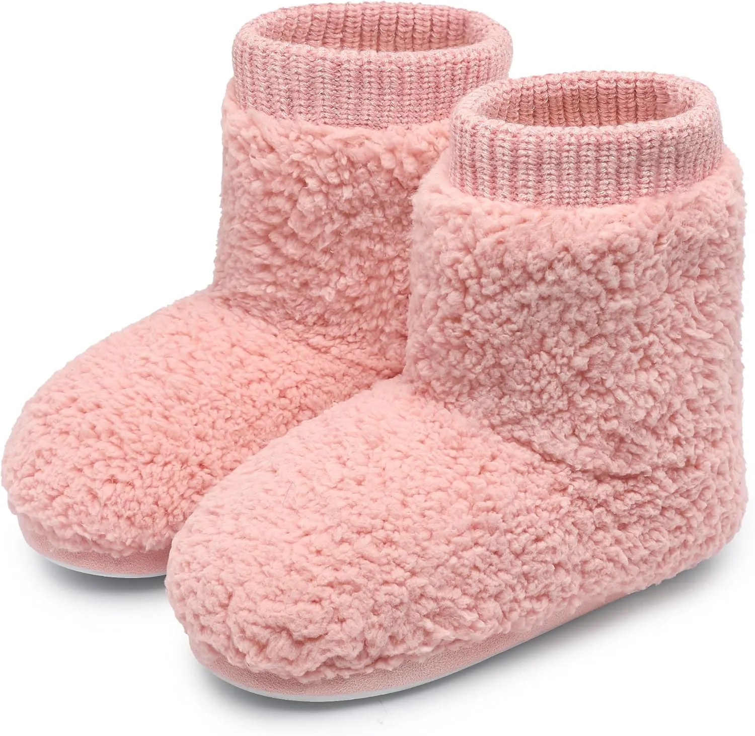 MIXIN Women's Comfort Warm Faux Fleece Fuzzy Ankle Bootie Slippers Plush Lining Slip-on House Shoes Anti-Slip Sole Indoor/Outdoor