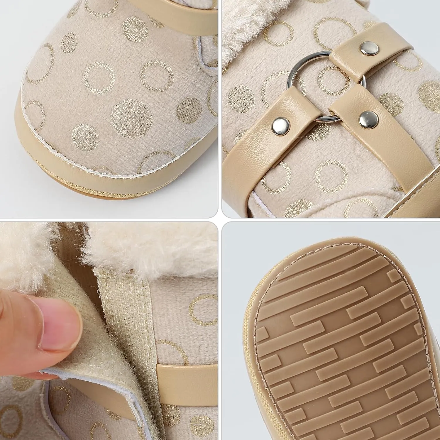MK MATT KEELY Baby Booties Newborn First Walkers Soft Sole Crib Shoes Warm Cozy Non-Slip Booties for Infant Toddler Girls Boys