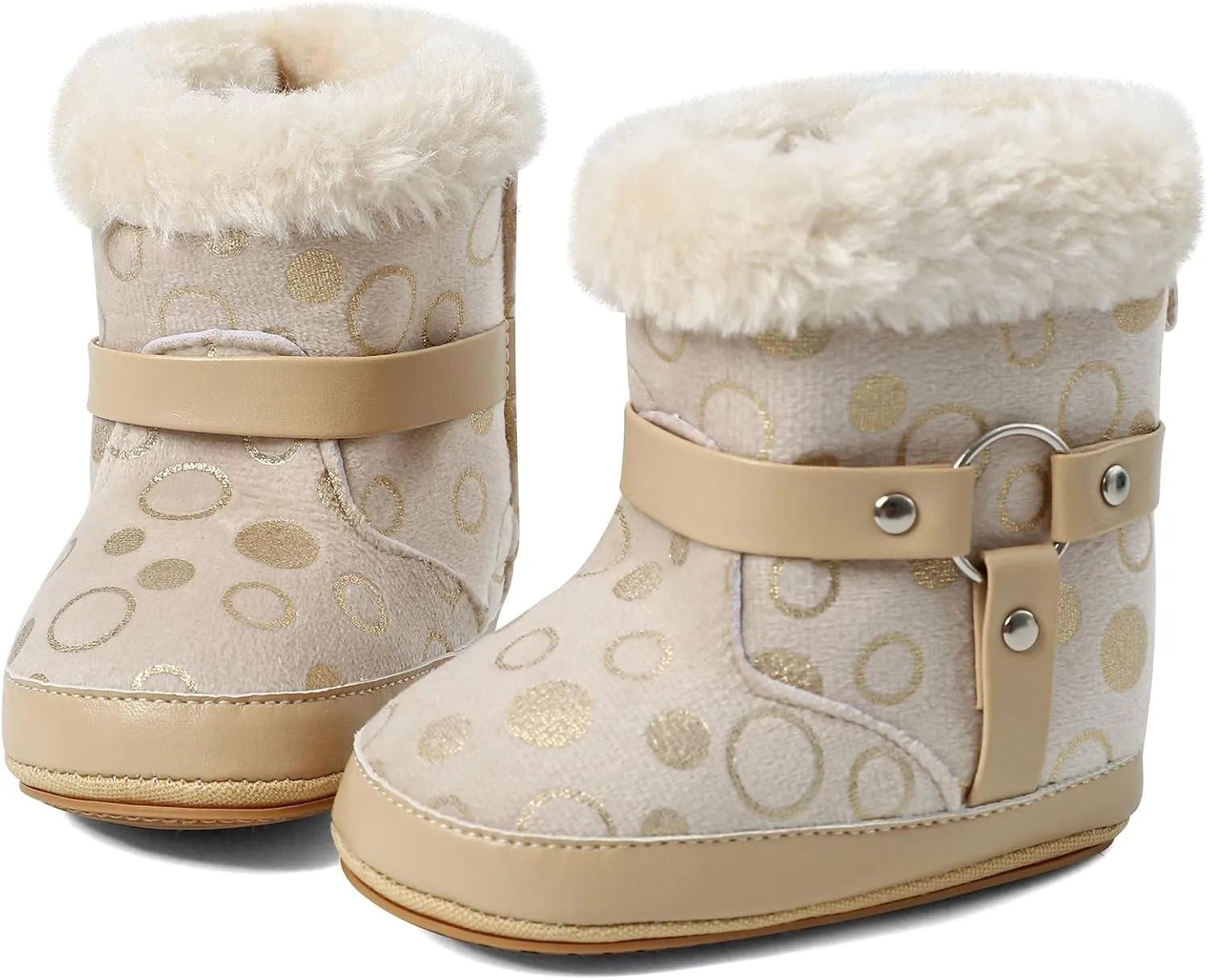 MK MATT KEELY Baby Booties Newborn First Walkers Soft Sole Crib Shoes Warm Cozy Non-Slip Booties for Infant Toddler Girls Boys