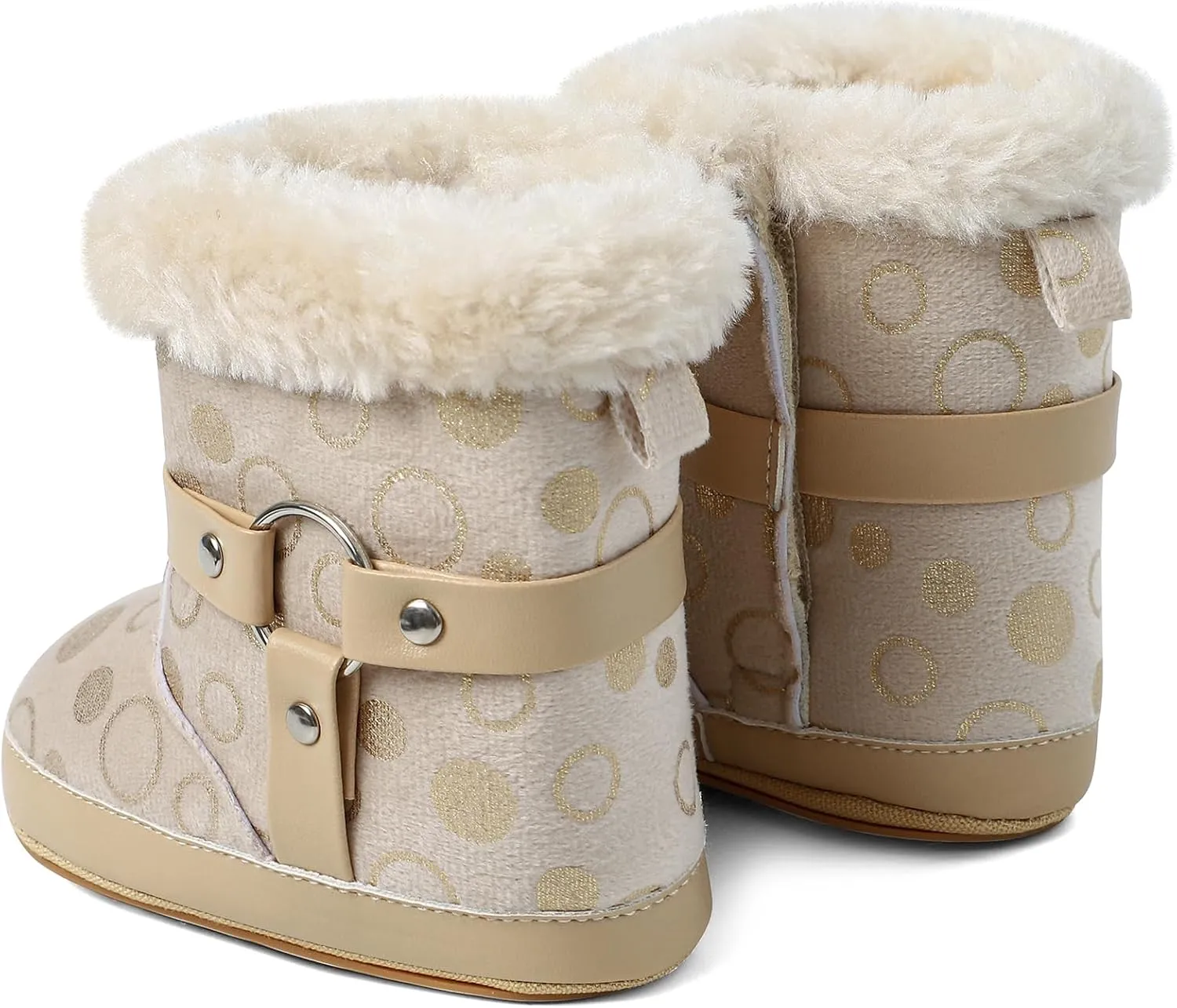 MK MATT KEELY Baby Booties Newborn First Walkers Soft Sole Crib Shoes Warm Cozy Non-Slip Booties for Infant Toddler Girls Boys