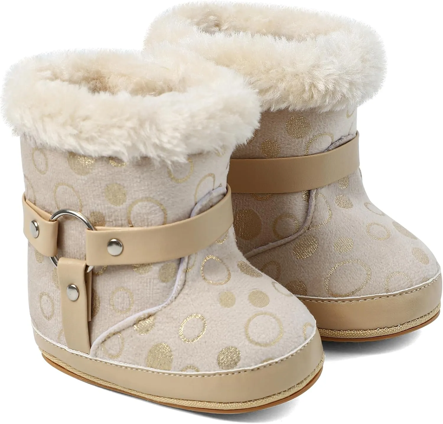 MK MATT KEELY Baby Booties Newborn First Walkers Soft Sole Crib Shoes Warm Cozy Non-Slip Booties for Infant Toddler Girls Boys