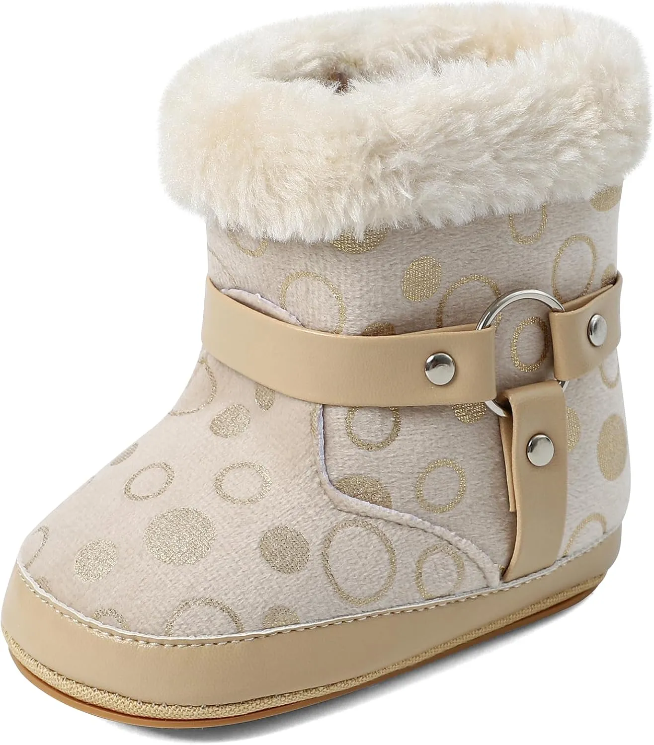 MK MATT KEELY Baby Booties Newborn First Walkers Soft Sole Crib Shoes Warm Cozy Non-Slip Booties for Infant Toddler Girls Boys