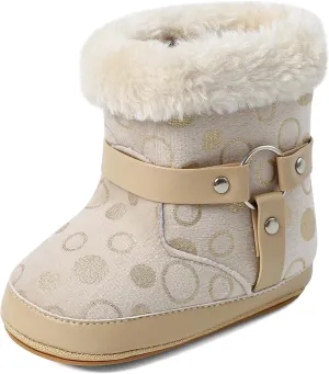 MK MATT KEELY Baby Booties Newborn First Walkers Soft Sole Crib Shoes Warm Cozy Non-Slip Booties for Infant Toddler Girls Boys