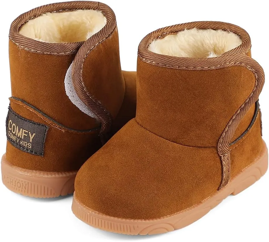 MK MATT KEELY Winter Boots for Toddler Boots for boys Soft Warm Fur Snow Boots For Girl Plush Black Snow Boots