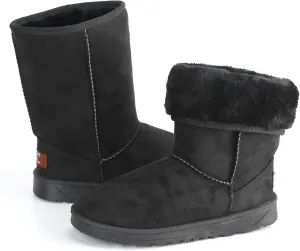 Moclever Boots For Women Snow Winter, Women Ladies Snow Boots Waterproof Faux Suede Mid-Calf Boots