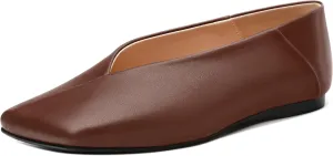 MODENCOCO Womens Flats Square Toe Ballet Flat for Women Loafers Flats Dress Shoes Comfortable Business Casual Work Shoes