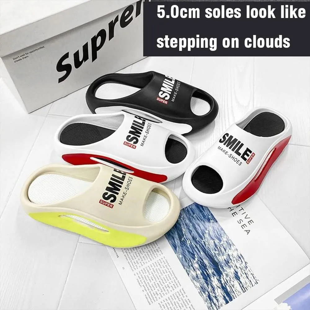 MOLERFO Pillow Slides for Women and Men | Shower Slippers Bathroom Sandals | Extremely Comfy | Cushioned Thick Sole