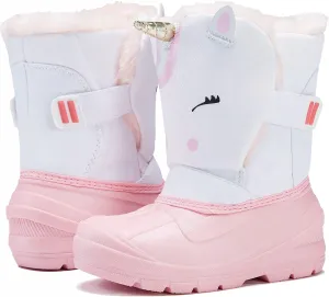 MORENDL Kids' Snow Boots Insulated Waterproof Fur Lined Warm Anti-Slip Winter Shoes for Boys and Girls Outdoor Walking(Toddler/Little Kid)