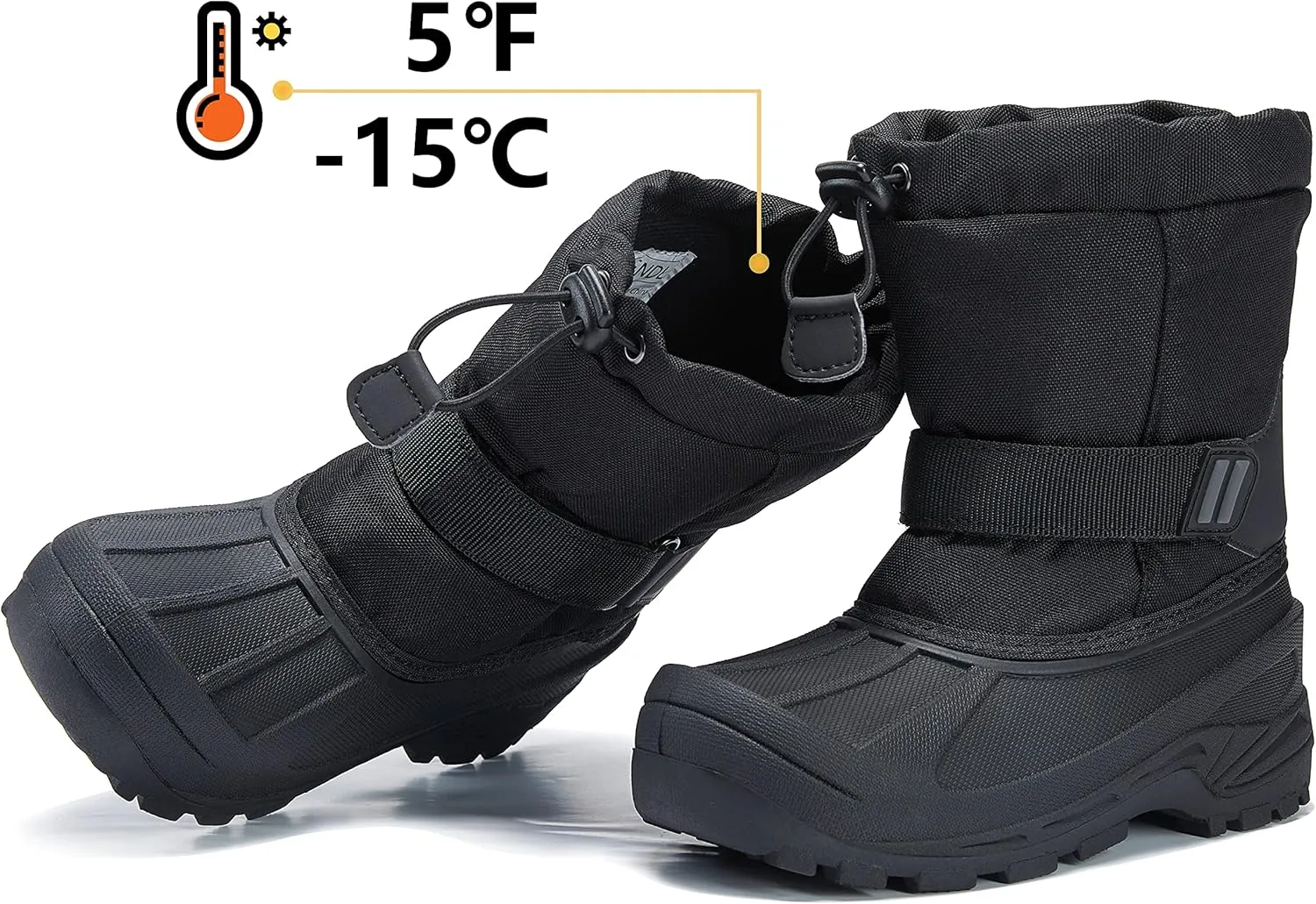 MORENDL Kids' Snow Boots Insulated Waterproof Fur Lined Warm Anti-Slip Winter Shoes for Boys and Girls Outdoor Walking(Toddler/Little Kid)